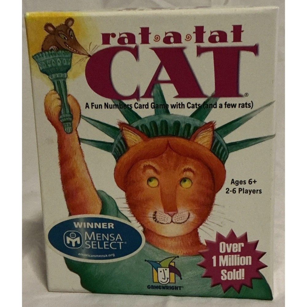 Rat-A-Tat Cat Fun Numbers Card Game  Gamewright 1996 Mensa‎ Winner